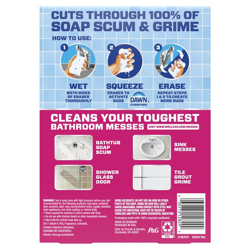 Mr Clean Magic Eraser Ultra Bath Series 030772128299 Multi-Purpose Cleaner, Sponge, Lavender