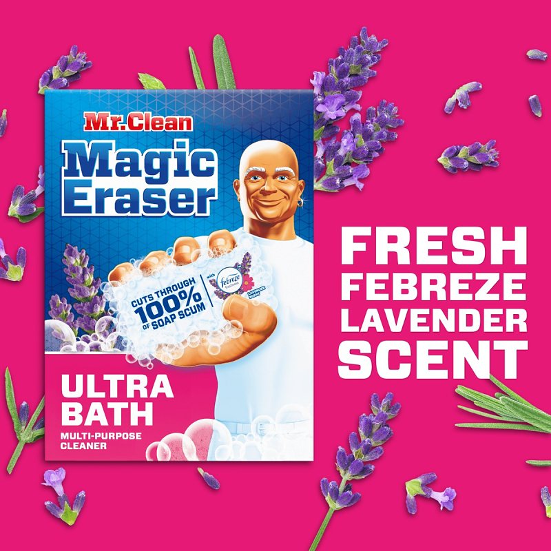 Mr Clean Magic Eraser Ultra Bath Series 030772128299 Multi-Purpose Cleaner, Sponge, Lavender