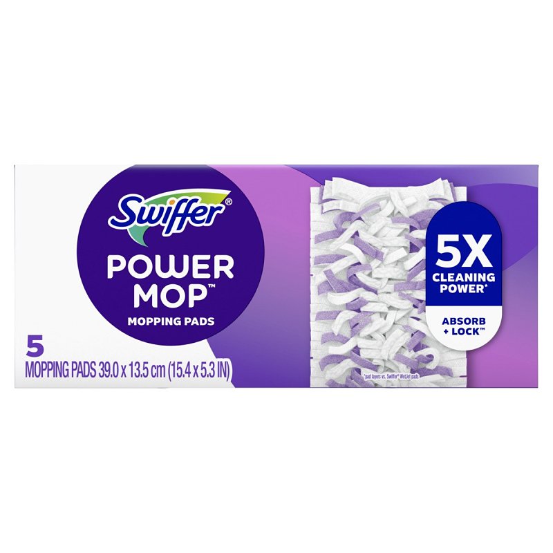 Swiffer PowerMop 80723036 Multi-Surface Mopping Pad Refill, Microfiber