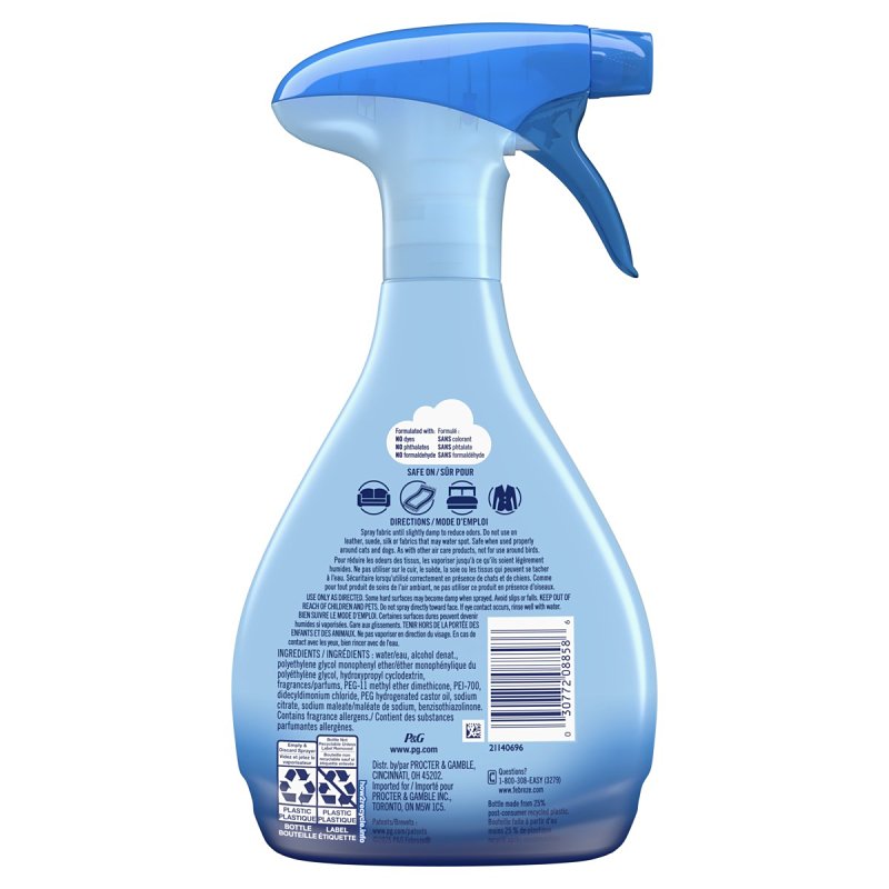 febreze 08858 Extra-Strength Fabric Refresher, 14.8 fl-oz, Liquid, Original, Clear