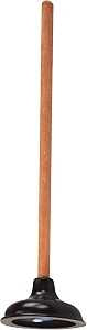 ProSource 8318-B Toilet Plunger Drain, 23-1/4 in OAL, 6 in Cup, Long Handle
