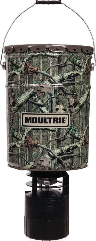 Moultrie MFG-15101 Hanging Feeder, Battery, 40 lb Hopper, 4 Feed Times, 360 deg Feed Pattern, Metal