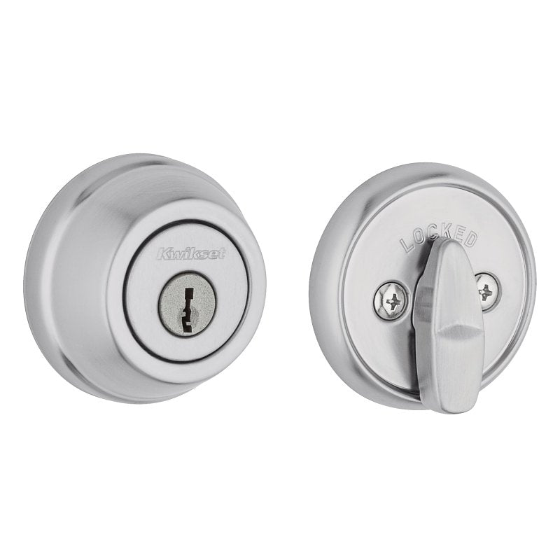 Kwikset Signature Series 780 Series 780 26D 6AL STRKP K3 Deadbolt, 2 Grade, Keyed Key, Zinc, Satin Chrome, KW1 Keyway