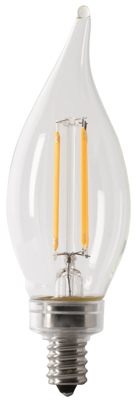 Feit Electric CFC40/927CA/FIL/6 LED Bulb, Decorative, 300 Lumens, 3.3 W, Flame Tip Lamp, 40 W Equivalent, Soft White, Pack of 4