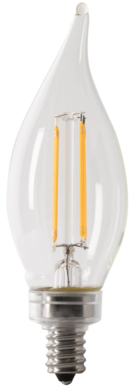 Feit Electric CFC60/950CA/FIL/6 Filament LED Bulb, Decorative, BA10 Lamp, 60 W Equivalent, E12 Candelabra Lamp Base, Pack of 4
