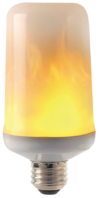 Feit Electric C/FLAME/LED Specialty LED Bulb, T60 Lamp, E26 Medium Lamp Base, White, Warm White, 1500 K Color Temp, Pack of 4