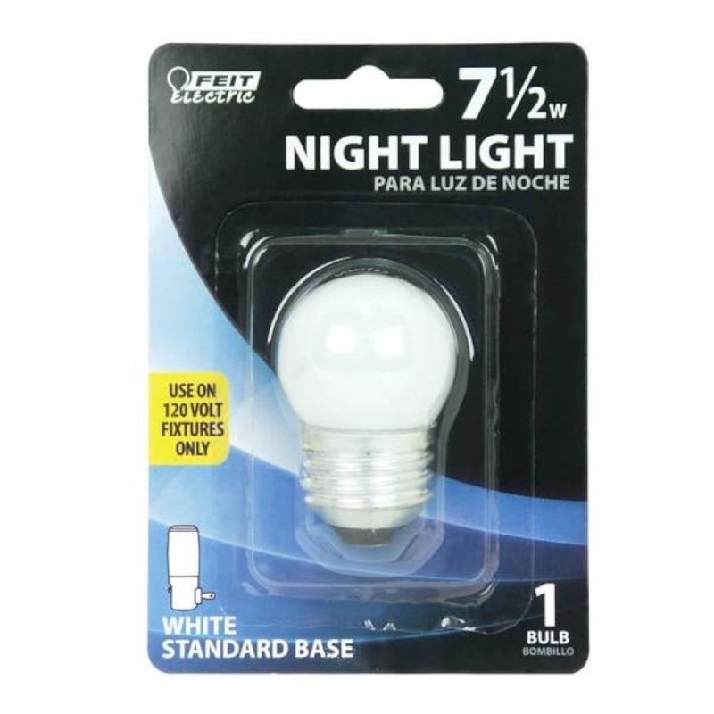 Feit Electric BP71/2S/CW Incandescent Bulb, 7.5 W, E26 Medium Lamp Base, 2700 K Color Temp, 3000 hr Average Life