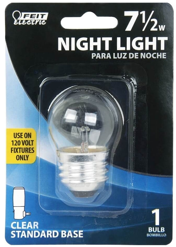 Feit Electric BP71/2S/RP Incandescent Night Light, 7.5 W, E26 Medium Lamp Base, S11 Lamp, Soft White, 40 Lumens