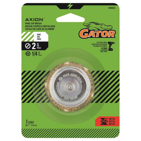 Gator 2 in. Fine Crimped Wire Cup Brush Brass Coated Steel 4500 rpm 1 pc