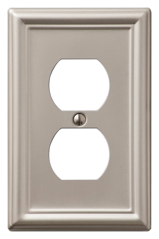 Amerelle Chelsea Series 149DBN Wallplate, 4.9 in L, 3.1 in W, 1-Gang, Steel, Brushed Nickel-Plated, Wall Mounting