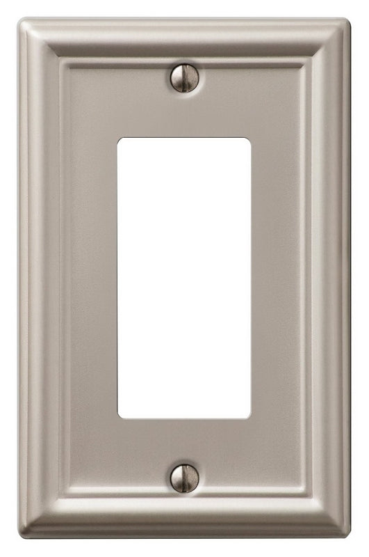 Amerelle Chelsea Series 149RBN Wallplate, 4.9 in L, 3.1 in W, 1-Gang, Steel, Brushed Nickel-Plated