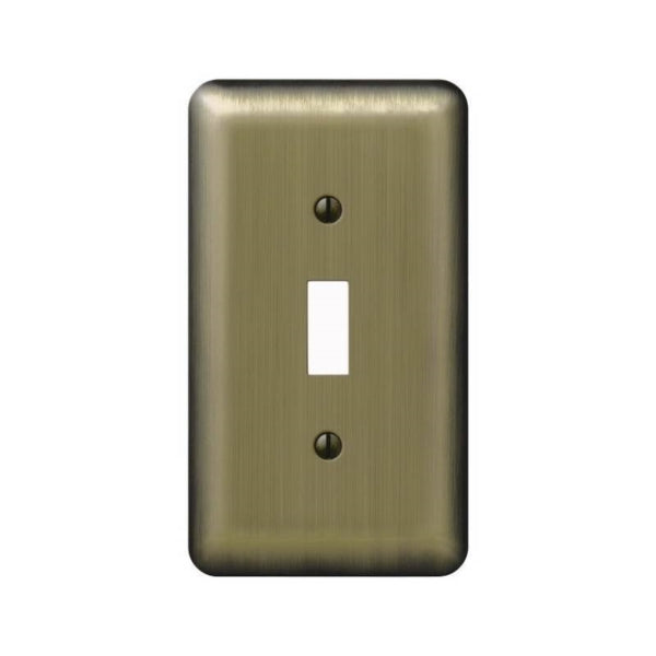 Amerelle 154T Wallplate, 5 in L, 2-13/16 in W, 1 -Gang, Steel, Brushed Brass