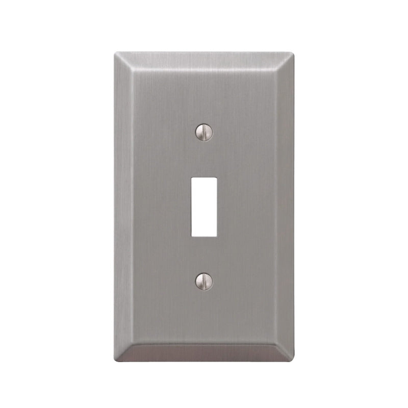 Amerelle Century Series 163TBN Wallplate, 5 in L, 2.9 in W, 1-Gang, Steel, Brushed Nickel-Plated