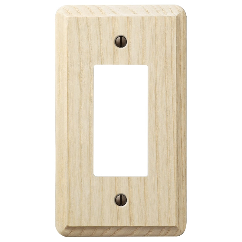 Amerelle Contemporary Series 401R Wallplate, 5.36 in L, 3.11 in W, 1-Gang, Ash Wood