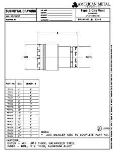 AmeriVent 3EIX4 Increaser, 3 x 4 in Connection, Aluminum/Steel