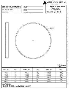 AmeriVent 3ETC Tee Cap, 3 in Connection, B, Aluminum