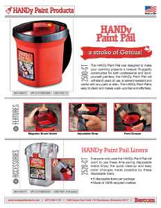 Handy Products BER-2500CT Paint Pail, 1 qt, Plastic