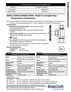 BrassCraft OCR14X C1 Stop Valve, 1/2 x 3/8 in Connection, Compression, 125 psi Pressure, Brass Body