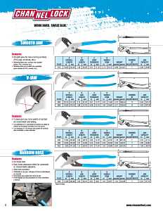 Channellock 442 Tongue and Groove Plier, 12 in OAL, 2-1/4 in Jaw Opening, Blue Handle, Cushion-Grip Handle