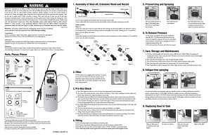 Chapin G1000P Handle Sprayer, 1 gal Tank, Poly Tank, 48 in L Hose