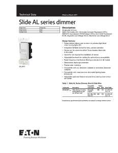 Eaton Cooper Wiring SUL06P-W-KB-L Slide Dimmer, 120 V, 300, 600 W, Fluorescent, Halogen, LED Lamp, 3-Way, White