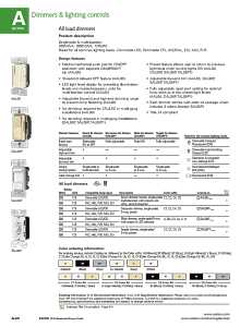 Eaton Wiring Devices AAL06-C2-K Smart Dimmer, 5 A, 120 V, 300 W, CFL, LED Lamp, 3-Way, Ivory/Light Almond/White