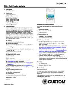 Custom AMA2 Thin-Set and Mortar Admix, Liquid, 2.5 gal, Bottle, Pack of 2