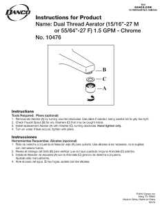 Danco 10476 Faucet Aerator, 15/16-27 x 55/64-27 Male x Female Thread, Brass, Chrome Plated, 1.5 gpm