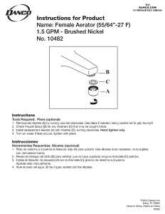 Danco 10482 Faucet Aerator, 55/64-27 Female, Brass, Brushed Nickel, 1.5 gpm