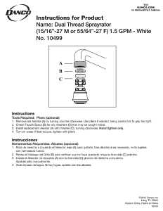 Danco 10499 Swivel Sprayrator, 15/16-27 x 55/64-27 Male x Female Thread, Plastic, 1.5 gpm