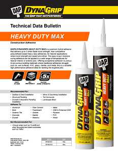 DAP DYNAGRIP 27511 Construction Adhesive, White, 9 oz Cartridge