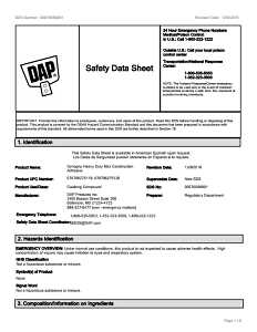 DAP DYNAGRIP 27511 Construction Adhesive, White, 9 oz Cartridge