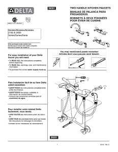 Delta Classic Series 2402LF Kitchen Faucet with Side Sprayer, Chrome Plated, 5-7/16 in H Spout, Brass
