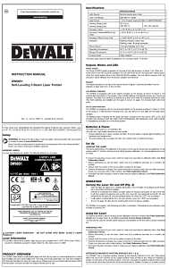 DEWALT DW0851 Laser Level, 165 ft, +/-1/8 in at 100 ft Accuracy, 5-Dot, Red Laser
