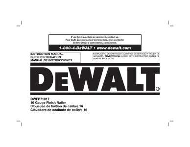 DEWALT PRECISION POINT Series DWFP71917 Finish Nailer, 12.5 in L x 3.3 in W x 11.3 in H Dimensions, 100 Magazine