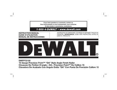 DEWALT PRECISION POINT Series DWFP72155 Finish Nailer, 12.8 in L x 3.8 in W x 12.1 in H Dimensions, 100 Magazine