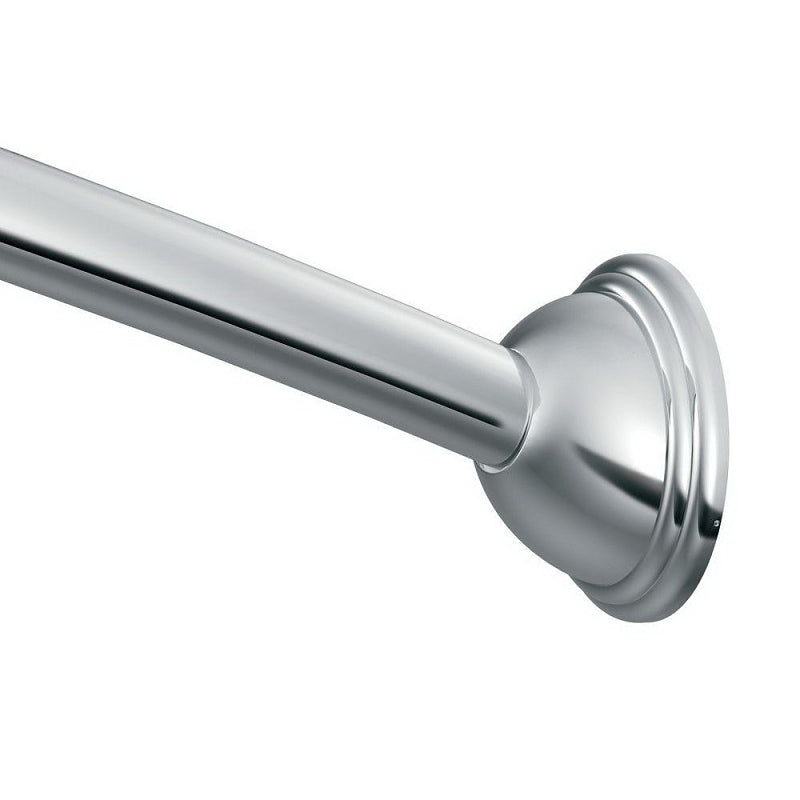 Moen DN2160CH Shower Rod, 54 to 72 in L Adjustable, 1 in Dia Rod, Stainless Steel, Chrome-Plated