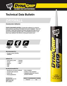 DAP DYNAGRIP 27518 Drywall Construction Adhesive, Off-White, 28 oz Cartridge