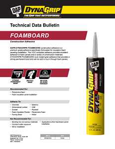 DAP DYNAGRIP 27519 Foamboard Construction Adhesive, Off-White, 10.3 oz Cartridge
