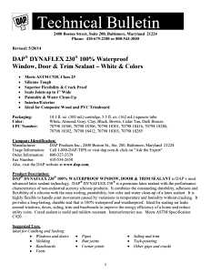 Dynaflex 230 18416 Premium Sealant, Clay, 1 day Curing, 40 to 100 deg F, 10.1 oz Cartridge