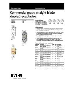 Eaton Wiring Devices 1877LA Single Receptacle, 2 -Pole, 125 VAC, 20 A, Side Wiring, NEMA: NEMA 5-20R, Light Almond