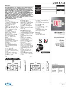 Sure-Lites LPXC Series LPXC25 Emergency Light Exit Sign Combo, 19-3/4 in OAW, 7-1/2 in OAH, 120/277 V, 0.98 W, Red