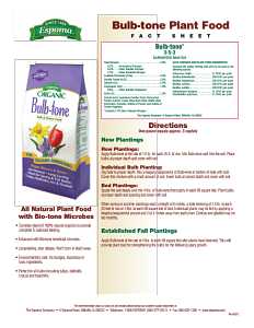 Espoma Bulb-tone BT4 Organic Plant Food, 4 lb, Granular, 3-5-3 N-P-K Ratio