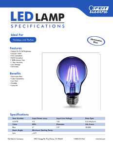 Feit Electric A19/TB/LED LED Bulb, General Purpose, A19 Lamp, E26 Lamp Base, Dimmable, Clear, Blue Light