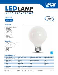 Feit Electric BPG2560W/950CA/FIL LED Bulb, Globe, 500 Lumens, 5.5 W, G25 Lamp, 60 W Equivalent, E26 Lamp Base, Dimmable