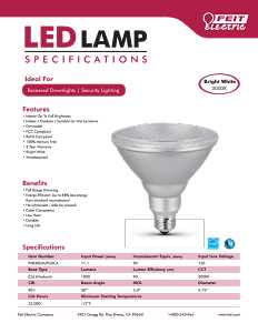Feit Electric PAR38DM/930CA LED Bulb, PAR38 Lamp, 90 W Equivalent, E26 Medium Lamp Base, Dimmable, Silver, Bright White