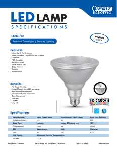 Feit Electric PAR38DM/950CA LED Bulb, Flood/Spotlight, PAR38 Lamp, 90 W Equivalent, E26 Medium Lamp Base, Dimmable