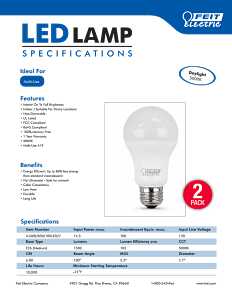 Feit Electric A1600/850/10KLED/2 LED Bulb, General-Purpose, A19 Lamp, 100 W Equivalent, E26 Medium Lamp Base, White