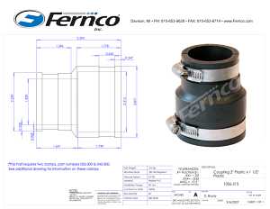 Fernco P1056-215 Flexible Coupling, 2 x 1-1/2 in, PVC, Black, 4.3 psi Pressure