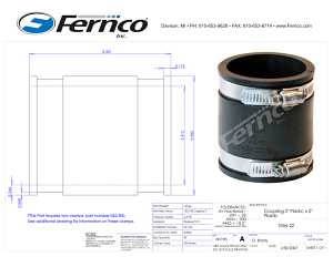 Fernco 1056 Series 1056-22 Flexible Pipe Coupling, 2 in, PVC, 4.3 psi Pressure